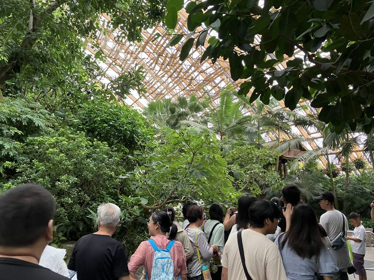 Visitors at the Taiyuan Botanical Gardens