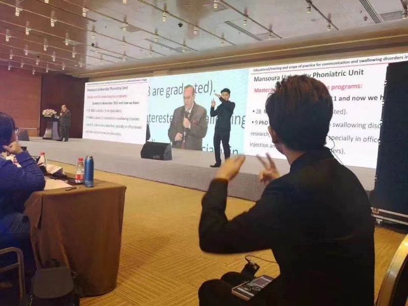 Chinese sign language interpretation during an academic conference