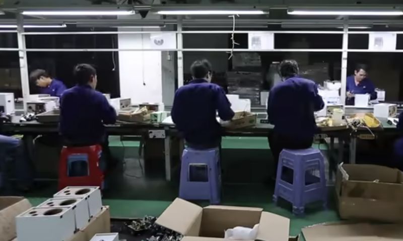 Still from documentary The 18 Year Old Assembly Line (2016)