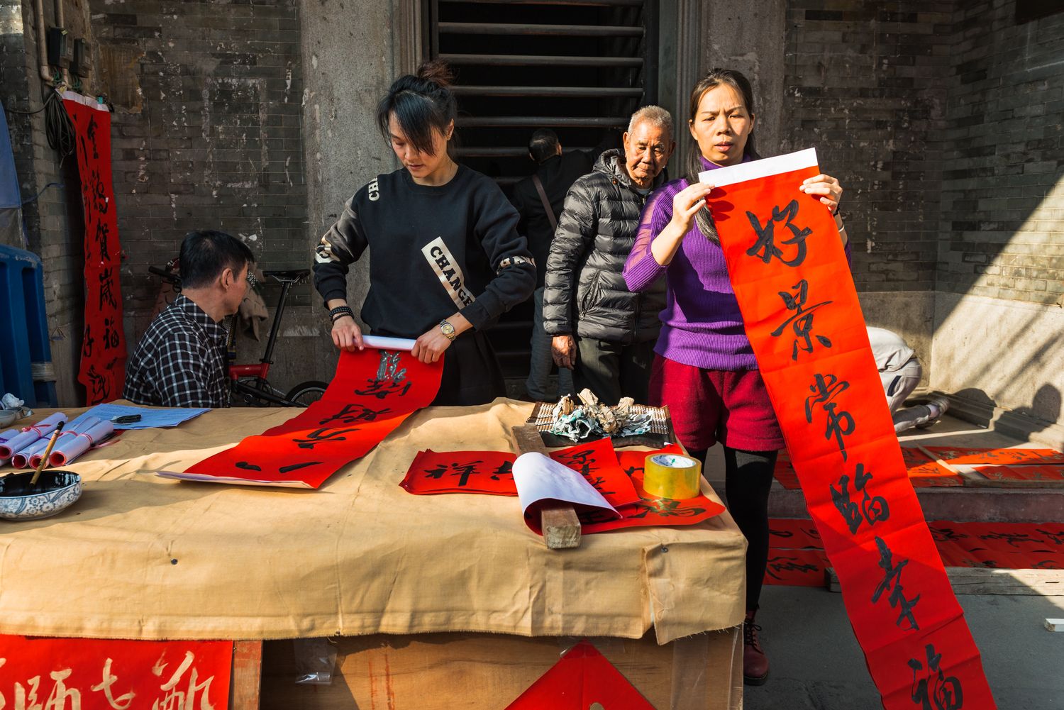 New Year calligraphy rolled up and packaged in China