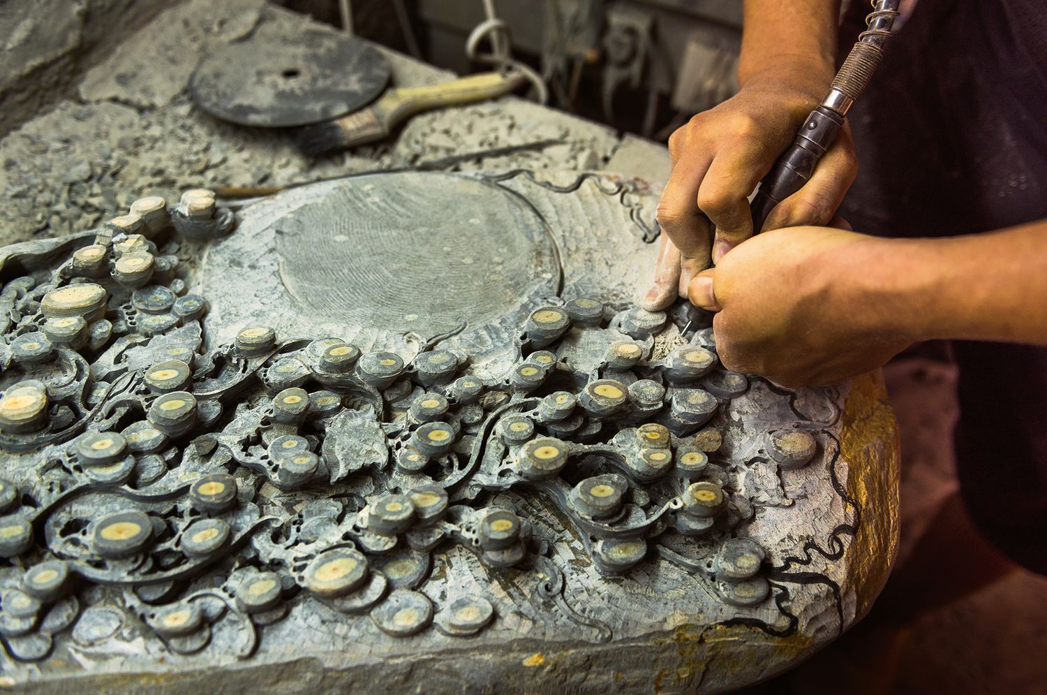 “Etched With Ink”” Carving Duan inkslabs, one of China’s highest quality inkstones  (Zhaoqing, Guangdong Province, August 2020)