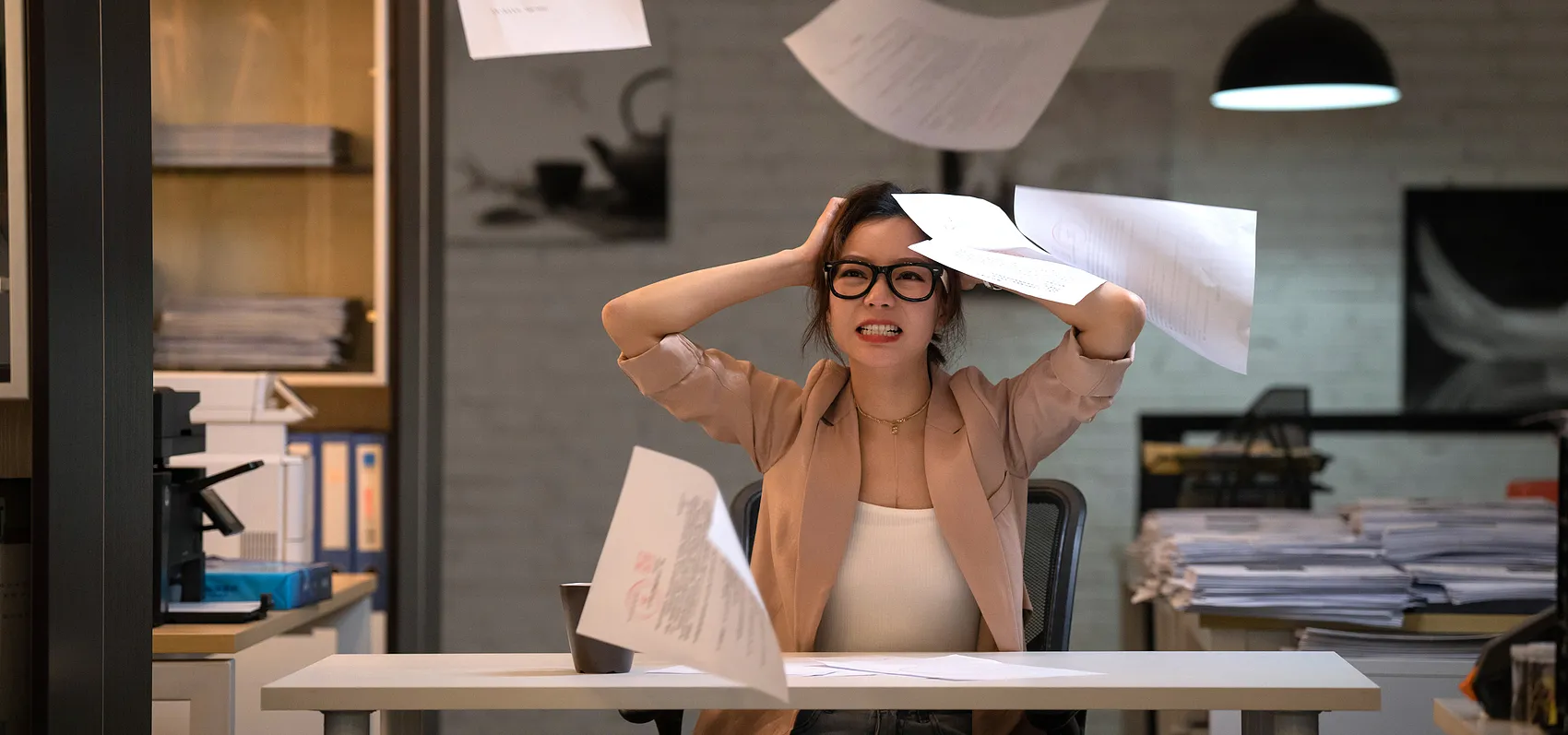 Frustrated Chinese female dealing with ADHD