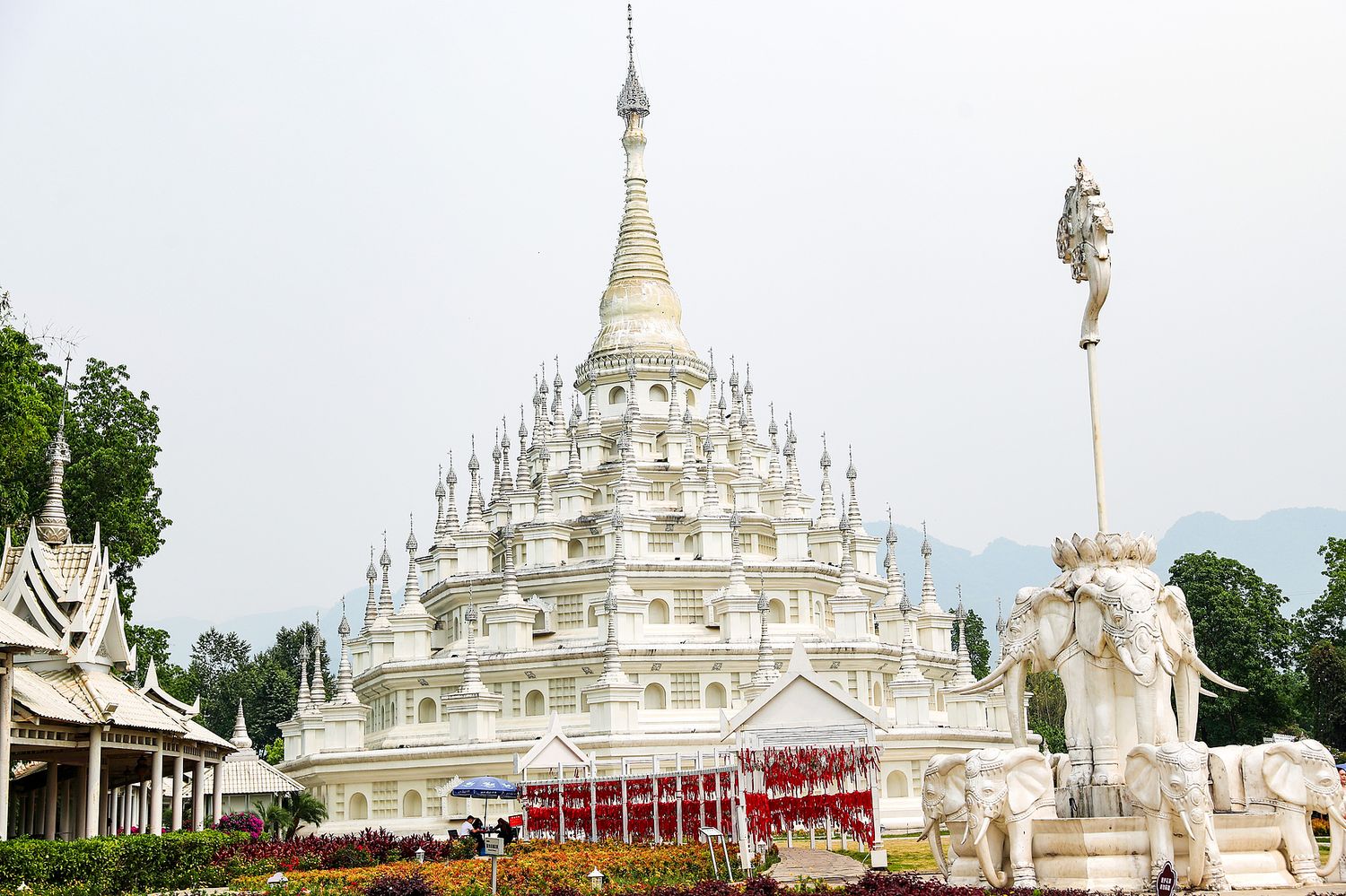 One of the few tourist attractions in Mangshi, the Silver Pagoda
