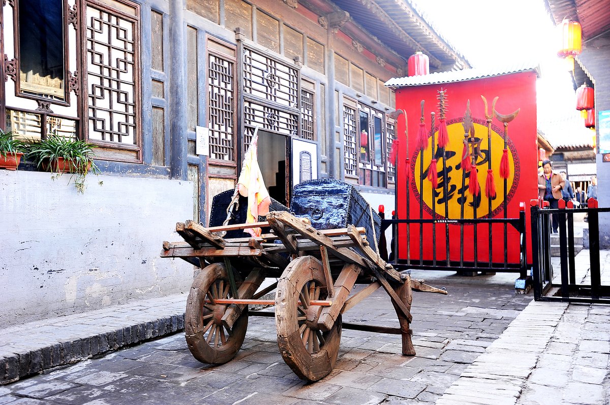 Private escort agencies emerged in the 17th century, providing armed protection for goods and individuals during transport, display in Pingyao ancient city, Shanxi province