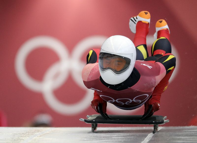 Geng Wenqiang competing at the 2018 Winter Olympics