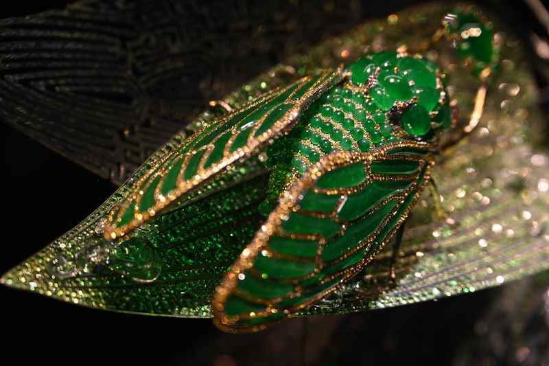 A cicada ornament on display in Shanghai