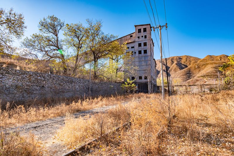 The remaining Wangping coal mining site in Mentougou district, Beijing, China abandoned coal mines