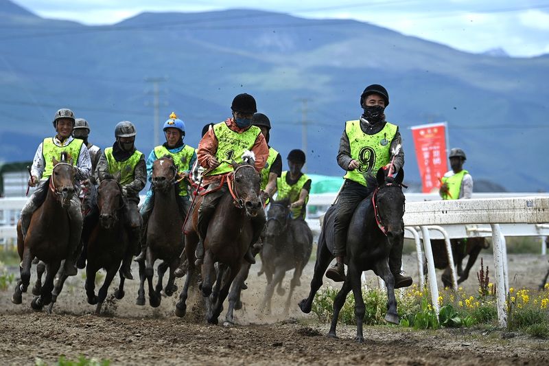 The speed race at the Bayi Horse Racing Track