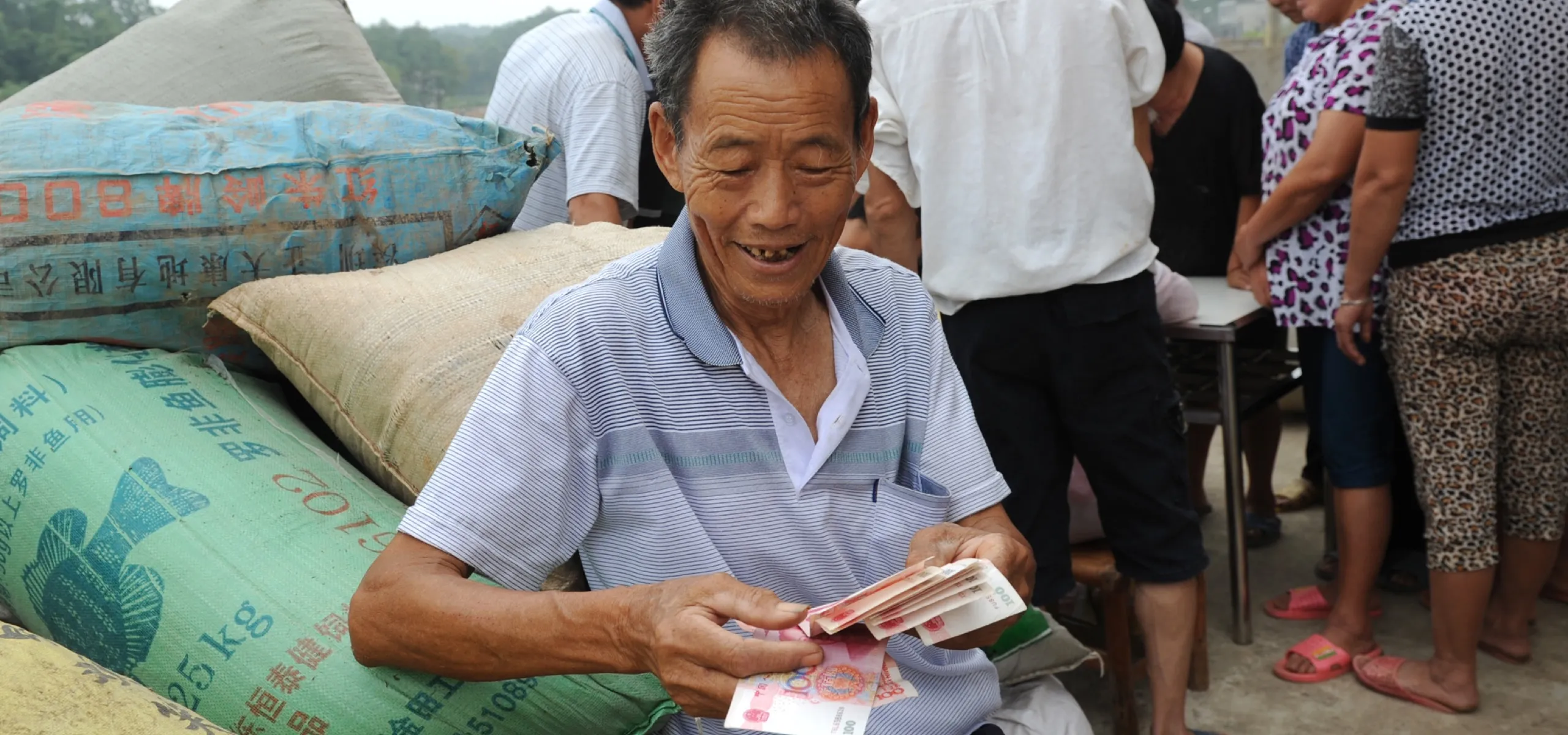 Farmer with cash