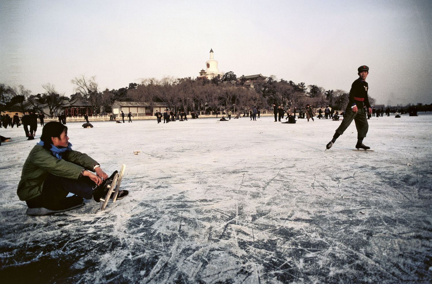 skating at Beihai Park Cultural Revolution