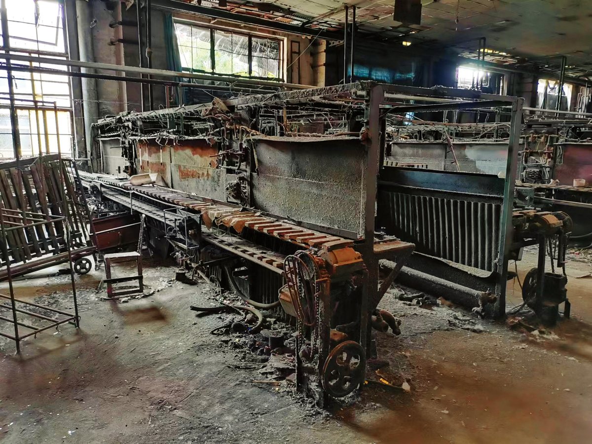 An unrestored thermos-bottle factory Wen Ning explored in the Beijing outskirts preserves the look of industrial decay