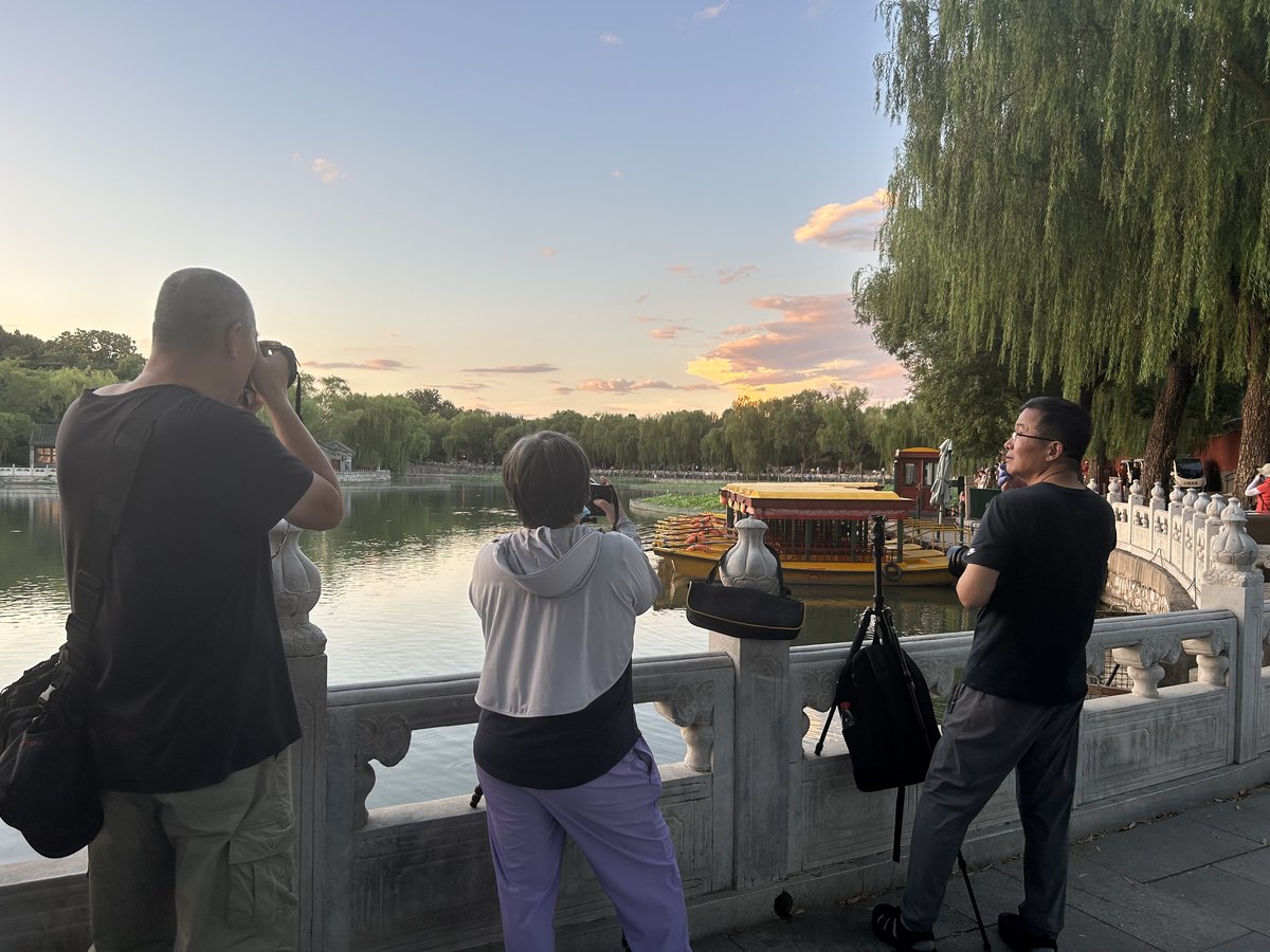 Elderly Chinese photographers in a Beijing park