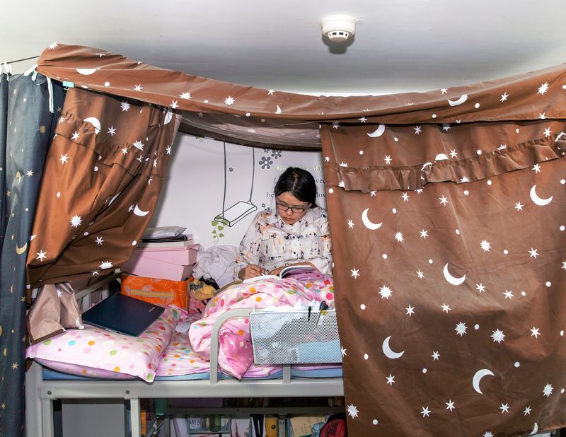 Bed curtains in China’s dorms