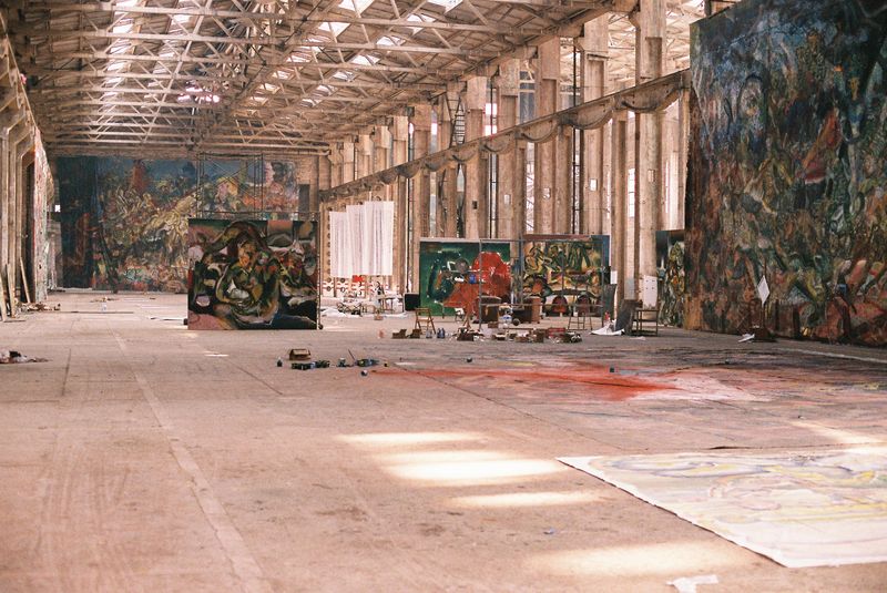 Shuare's workshop inside an abandoned factory